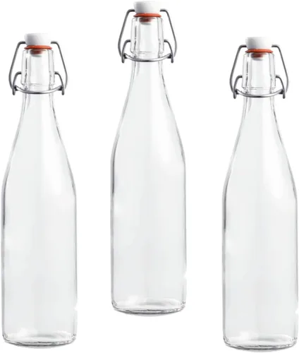 Miniatura 11 de Le Parfait Botellas francesas de vidrio con tapa abatible, 1 litro (32 onzas), paquete de 3 botellas herméticas a prueba de fugas para kombucha