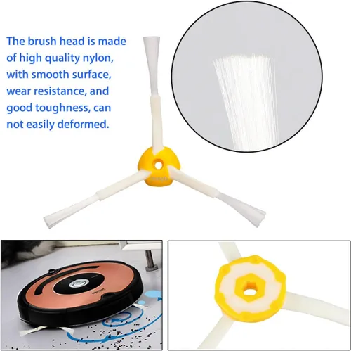 Miniatura 4 de Hongfa 694 - Cepillo lateral de 3 brazos para i-Robot Roomba, 10 piezas de repuesto para aspiradora Roomba 650 690 614 550 760 780