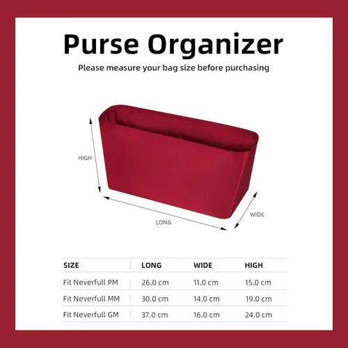 Miniatura 6 de DGAZ Organizador de bolso para LV Neverfullbag MiniPMMMGM, organizador de bolsas de seda, bolso de lujo y moldeador de bolsas (MM)