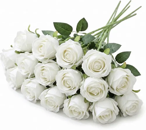 Miniatura 7 de 25Pcs Artificial Rose Flowers, Foam Fake Flowers with Stems, Real Looking, Gift Box, DIY Bouquets for Wedding Arrangements Party Home Decorations