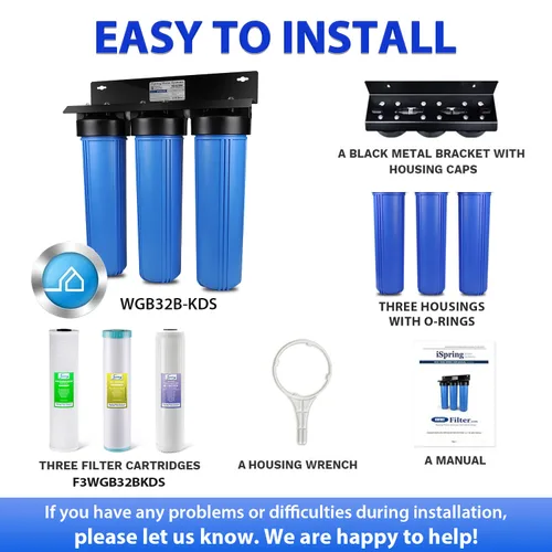 Miniatura 7 de iSpring Sistema de Filtro de Agua para Toda la Casa, Reduce Plomo, Incrustaciones, Cloro, Cloramina, Sistema de Filtración de Agua de 3 Etapas