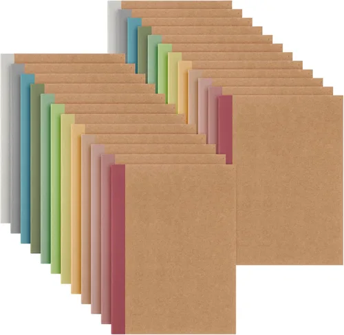Miniatura 10 de Harloon A5 Composition Notebook Journals 8 x 5.75 in College Ruled Kraft Notebooks with Rainbow Spines Small Lined Composition Book for Office
