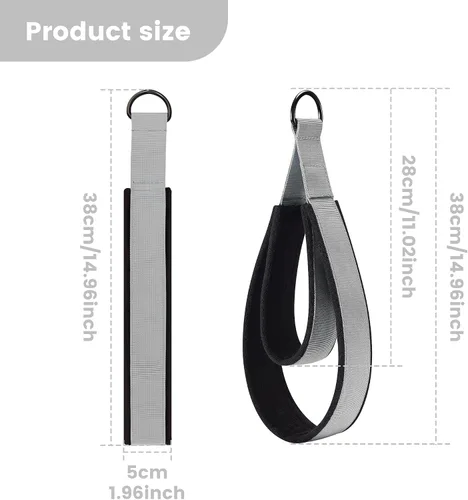 Miniatura 2 de 2 correas cómodas de doble bucle para Pilates de grosor mejorado, correa de anillo en D para gimnasio en casa y accesorios de entrenamiento de yoga