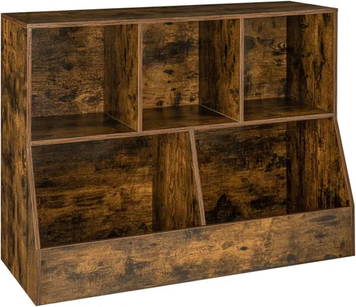 Miniatura 22 de DINZI LVJ Organizador de almacenamiento para juguetes, estantería para niños, gabinete de almacenamiento de juguetes de madera, estantería