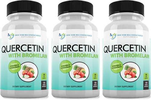 Miniatura 9 de DOCTOR RECOMMENDED SUPPLEMENTS Quercetina 800 mg con bromelina 165 mg por porción, 120 cápsulas vegetarianas, suministro completo para 60 días