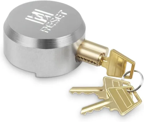 RESET -903 1 paquete de cerraduras de disco diferentes con llave, candados de grillete oculto de 2-7/8 pulgadas con llaves, cuerpo de aleación de