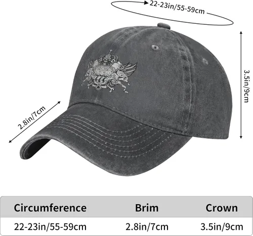 Miniatura 8 de Cowboy Hat Trendy Hats for Man and Women Djustable Four Season Outdoor Baseball Cap of Hell Skull with Angel Deep Heather