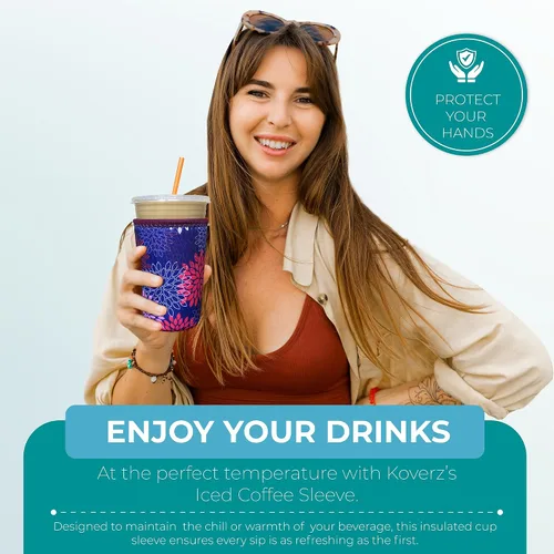 Miniatura 3 de Funda Koverz para café helado, funda aislante de neopreno para taza, se ajusta a una taza de café de 32 Oz., lavable y reutilizable, accesorios