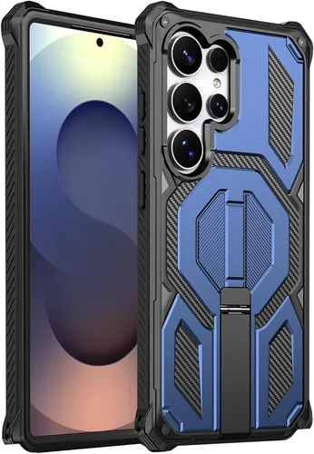 Miniatura 18 de Funda magnética para Samsung Galaxy S24 FE con soporte y protector de pantalla [compatible con Magsafe] antideslizante, cuerpo completo, doble capa