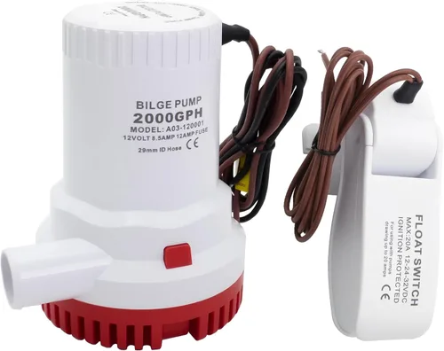 Miniatura 13 de Bomba de agua automática de 1100 GPH, bomba de sentina de 12 V, equipada con interruptor flotante interno, adecuada para submarinos, charcos