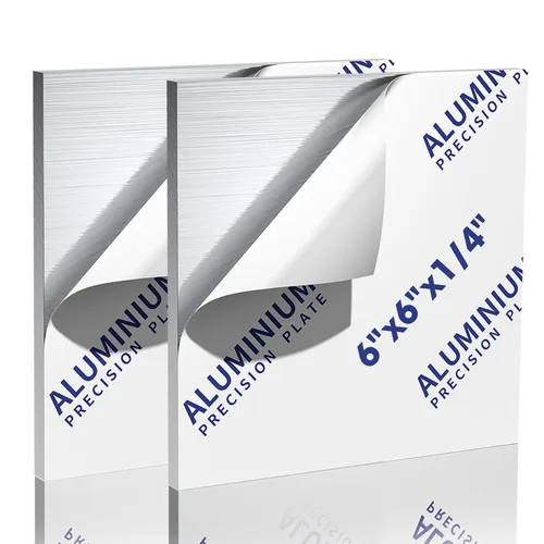 Miniatura 12 de 2 piezas de chapa de aluminio 6061, placas de aluminio resistentes de 12 x 16 x 1/8 pulgadas de grosor con película protectora, placa de aluminio