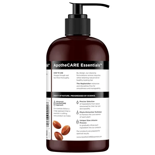 Miniatura 10 de ApotheCARE Essentials The Replenisher Champú Hidratante, Vainilla, Aceite de Argán, Almendra Dulce, 12 oz