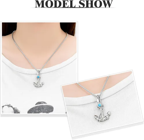 Miniatura 4 de Joyería de cremación para cenizas, collar de urna de ancla para hombres y mujeres, soporte conmemorativo para cenizas, colgante de urna de recuerdo
