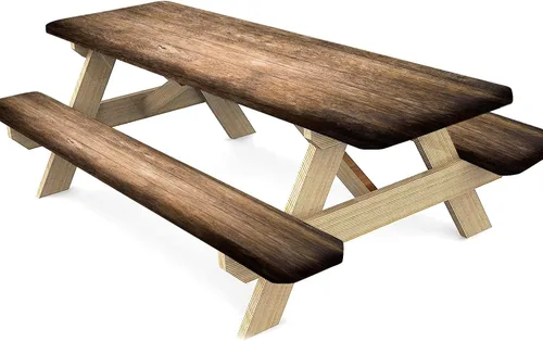 Miniatura 22 de Mantel ajustable para mesa y banco de pícnic de Halloween, diseño de fantasma, impermeable, 28 x 72 pulgadas, juego de 3 piezas, mantel ajustable al