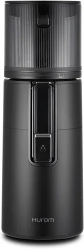 Hurom Exprimidor lento H400 renovado y fácil de limpiar, negro mate, manos libres, tolva se adapta a productos enteros, motor silencioso, limpieza