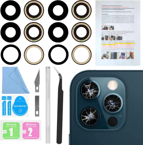 Miniatura 8 de 2PCS ASDAWN Reemplazo de Cristal de Lente de Cámara Trasera para iPhone 11 Pro y 11 Pro Max Reemplazo de Lente de Cámara con Adhesivo Preinstalado +