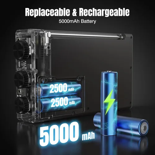 Miniatura 6 de CHOYONG Radio de Internet LC90 Wi-Fi/4G, radio FM/LW/MW/SW portátil con batería recargable de 5000 mAh, estaciones de radio 40K, altavoz BT, reloj