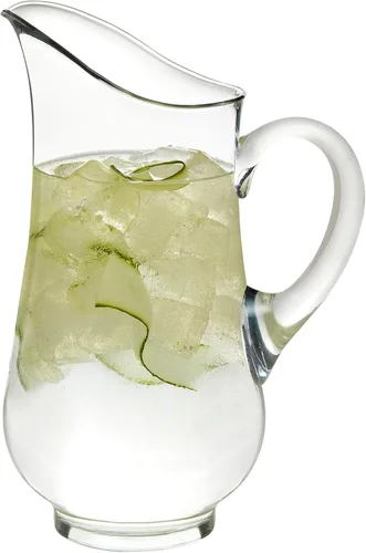Miniatura 10 de Libbey Acapulco - Juego de 2 jarras de vidrio grandes de 89 onzas, claras, altas jarras de vidrio de burbujas con asa, modernas jarras de bebidas