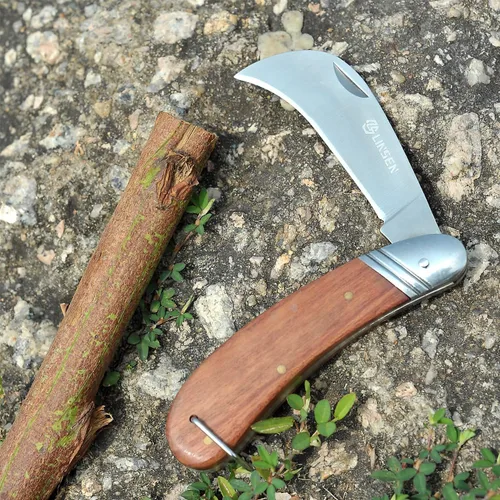 Miniatura 5 de Linsen - Cuchillo de poda e injerto para exteriores, herramienta de brotación de jardín de acero inoxidable, cuchillo de corte múltiple de bolsillo