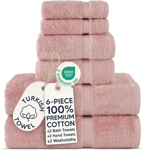 Miniatura 153 de Chakir Turkish Linens - Toallas turcas de 100% algodón, suaves y absorbentes (4 paños, color gris)