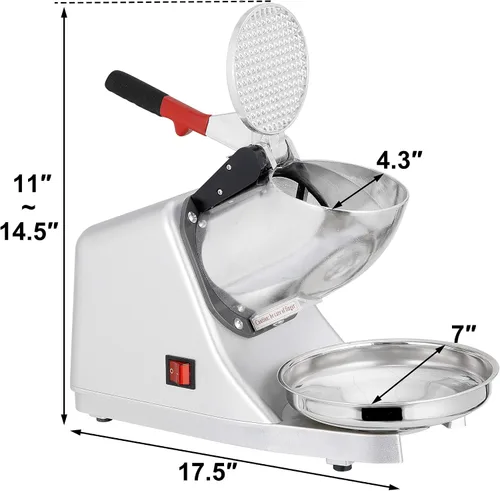 Miniatura 5 de SUPER DEAL Máquina de afeitar de hielo eléctrica de 300 W mejorada Máquina de afeitar de hielo Trituradora de hielo Máquina de cono de nieve 200