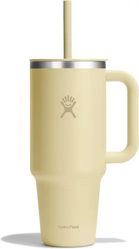 Miniatura 80 de Hydro Flask Vaso de Viaje con Asa, Tapa y Pajita - Acero Inoxidable Aislado en 24 Oz Aloe