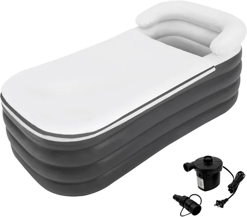 Miniatura 8 de Bañera inflable para adultos, bañera de hielo portátil para atletas, bañera plegable independiente para exteriores e interiores, con bomba de aire