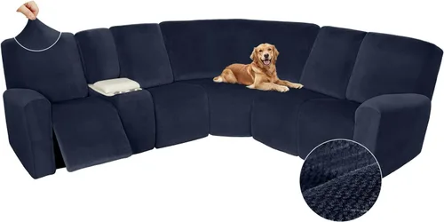 Miniatura 266 de Arfntevss Fundas de sofá seccional reclinable de terciopelo, Funda de sofá seccional de esquina para sofá reclinable, Funda elástica suave