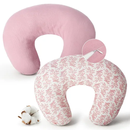 Miniatura 9 de FUNUPUP Funda de almohada de lactancia de muselina compatible con almohada de lactancia Boppy, fundas suaves de lactancia para bebés para almohadas