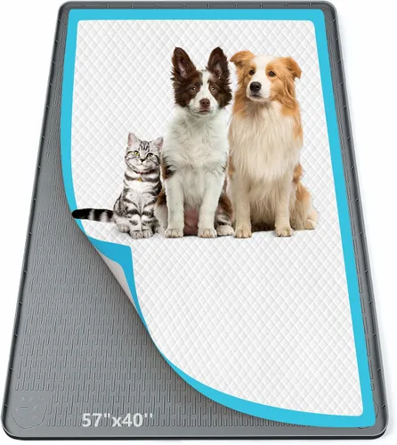 Miniatura 34 de Soporte para orina para perros, 51 x 25.6 pulgadas, de silicona, a prueba de fugas, borde alto, antiderrames, para cachorros, gatos, conejos