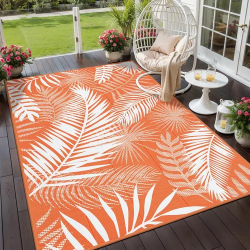 Miniatura 16 de Alfombras para Exteriores 9'x12' para Patios, Alfombra de Paja de Plástico Reversible para Exteriores en Claro, Alfombra de Exterior Grande para RV
