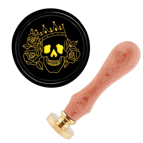 Miniatura 16 de CRASPIRE Sello de Cera de Cuervo de Halloween Sellos de Cera de Sellado de Cuervo Luna Sello de Cera Sello de Sellado de 30mm con Cabeza de Latón