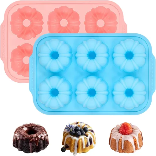 Miniatura 12 de FUNBAKY Moldes de silicona con marco reforzado de metal en forma de corazón, 10 pulgadas, moldes antiadherentes para moldes para pasteles