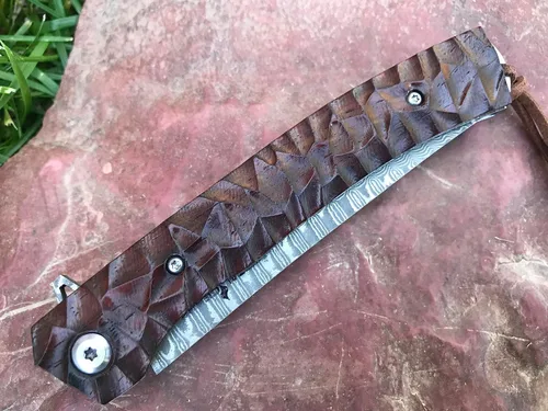 Miniatura 3 de TACTICAL GEARZ Cuchillo de bolsillo de Damasco - Cuchillo plegable EDC con mango de palisandro - Hoja VG10 de acero de Damasco de 67 capas