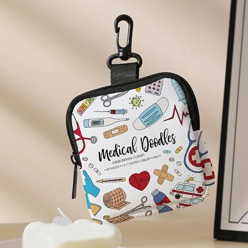 Miniatura 7 de Reusable Storage Pouches Data Cable Bags For Sanitary Products Electronics Accessories Portable Organizers Cable Organizers Storage Bag cartoon cat·