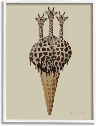 Miniatura 10 de Stupell Industries Cuchara de helado de tres jirafas, diseño de Coco de Paris Stupell Industries 10 x 15 Inches, Easy to Hang and Sturdy, Made