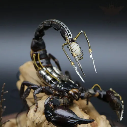 Miniatura 5 de Steampunk Mecánico Asia Escorpión Negro Escorpión Escorpión Escorpión Taxidermia para Educación Ciencia y Escritorio Artesanía
