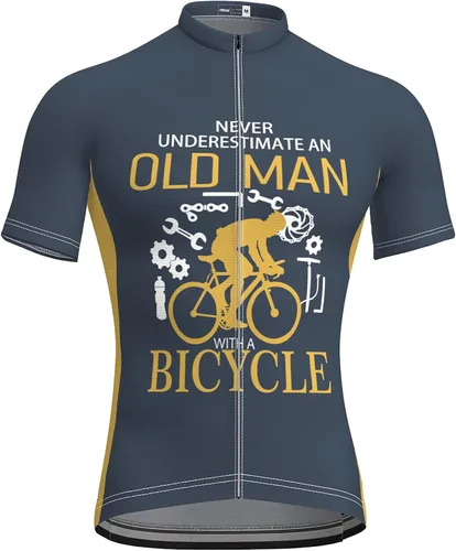0.74oz Maillot de ciclismo para hombre, ciclismo de montaña, ciclismo, manga corta, para hombre, Gris oscuro, S