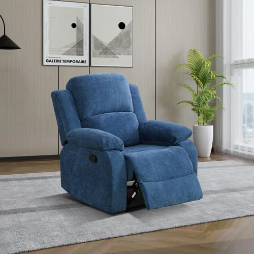Miniatura 21 de Juego de sala de Estar reclinable de 3 piezas, juego de sofá reclinable Manual para conjunto de muebles de sala de Estar, con consola de Gris oscuro