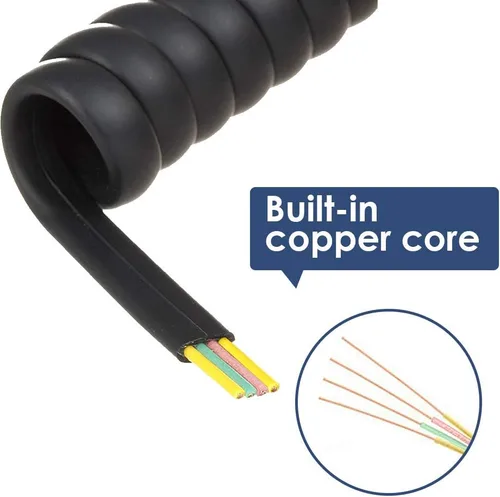 Miniatura 5 de LOVK Paquete de 4 cables de teléfono fijos de 8 pies sin enrollar/1.4 pies en espiral para teléfono fijo cable de línea fija RJ9 4P4C, accesorio