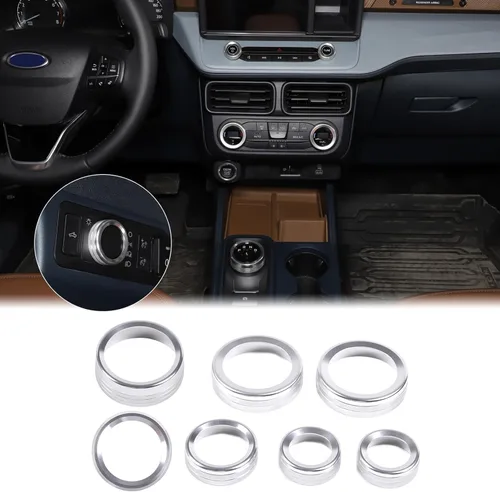 Miniatura 19 de Aunginsy Cubierta circular de botón de volumen para consola central de aire acondicionado compatible con Ford Maverick 2022-2024, botón de Azul