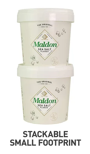 Miniatura 7 de Maldon Sal, copos de sal marina, tina resellable, Kosher, natural, artesanal, gourmet, cristales piramidales, 20 oz (570 g) paquete de 2