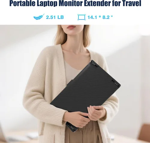 Miniatura 8 de KEFEYA Extensor de pantalla para laptop, 14 pulgadas, 1080P FHD IPS, extensor de monitor de computadora portátil para oficina en casa, monitor