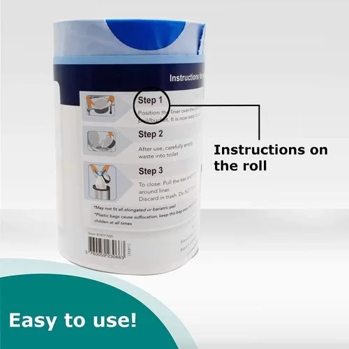 Miniatura 2 de Commode Liners – Paquete de 100 forros desechables para inodoro – Se adapta a todas las comodidades de cabecera estándar – Elimina olores – Nunca