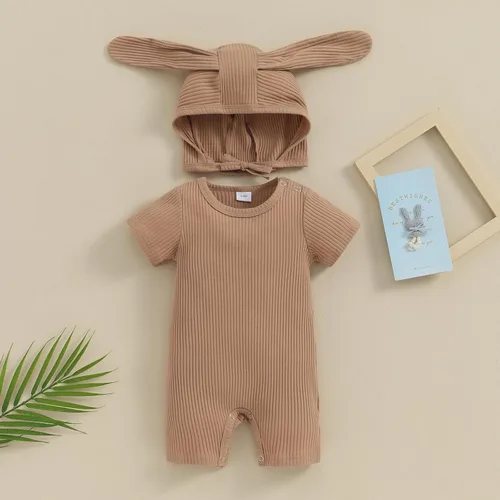 Miniatura 2 de Ursobutegl Mameluco de Pascua para bebé recién nacido, sudadera con capucha y botón