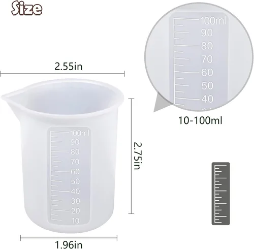 Miniatura 3 de 10 tazas medidoras de silicona para resina, vasos mezcladores de 3.5 onzas líquidas para resina DIY manualidades, fabricación de joyas, taza