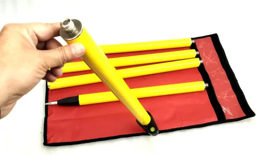 Miniatura 5 de Encuesta Prisma poste 2,5 M Longitud GPS poste aluminio 5 sección desmontable GPS Rod GNSS RTK Topografía