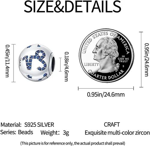 Miniatura 44 de Pandach 12 dijes de cumpleaños con signo del zodiaco de plata de ley 925 con piedra natal para mujer, pulsera, collar, pulsera, regalo para mujeres