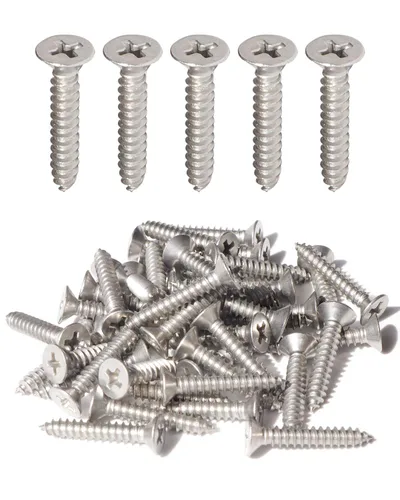 Miniatura 7 de 50 tornillos de madera Phillips de cabeza plana inoxidable #4 x 1-1/4" (32 mm) 18-8 (304) tornillos autorroscantes avellanados de acero inoxidable