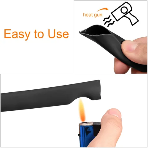 Miniatura 5 de MECCANIXITY Tubo termorretráctil, relación 3:1, 1/8 pulgadas de diámetro, 50 pies, tubo termorretráctil de doble pared, impermeable, sellado, negro